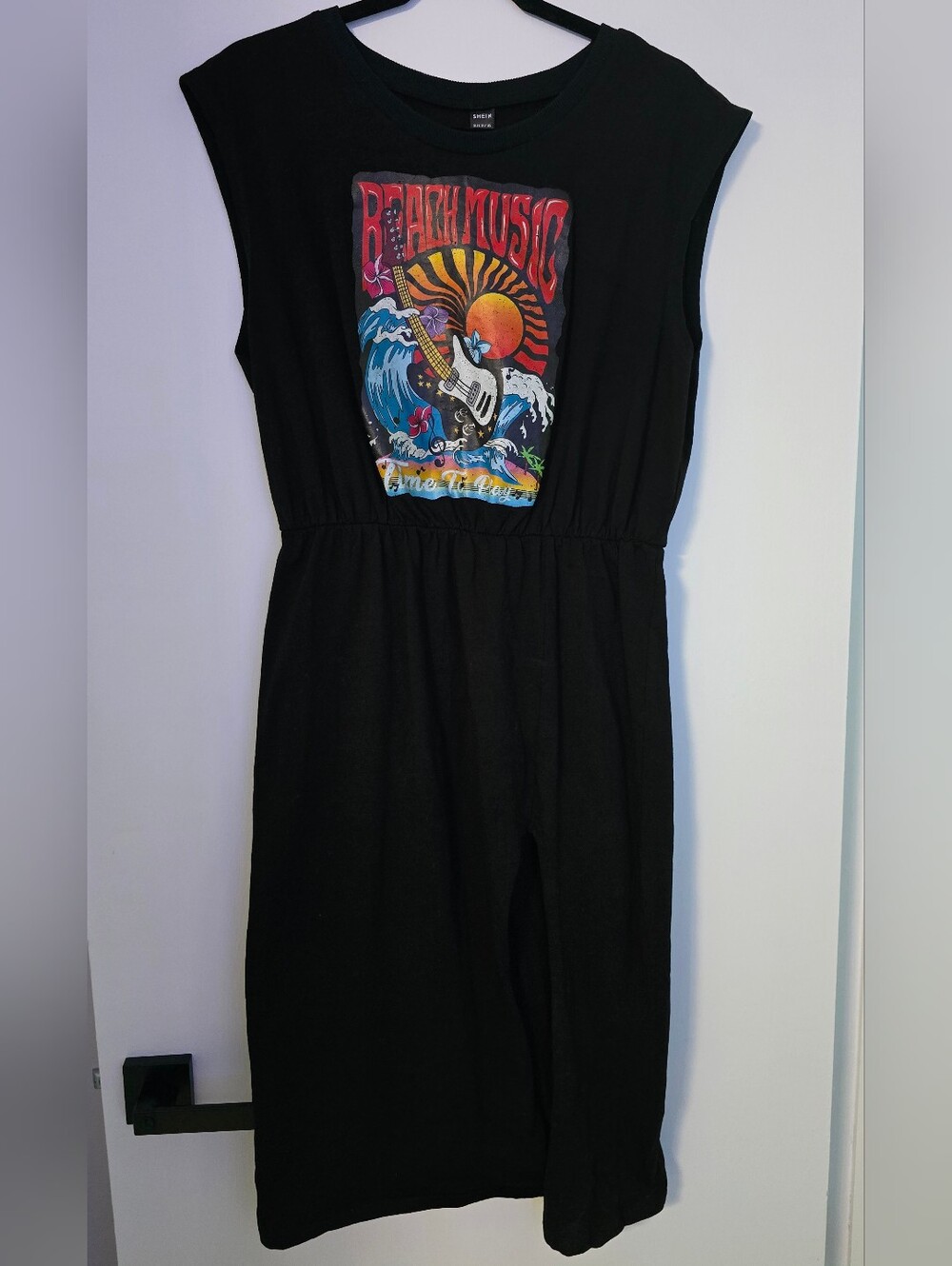 Black Graphic T-shirt Dress - SHEIN